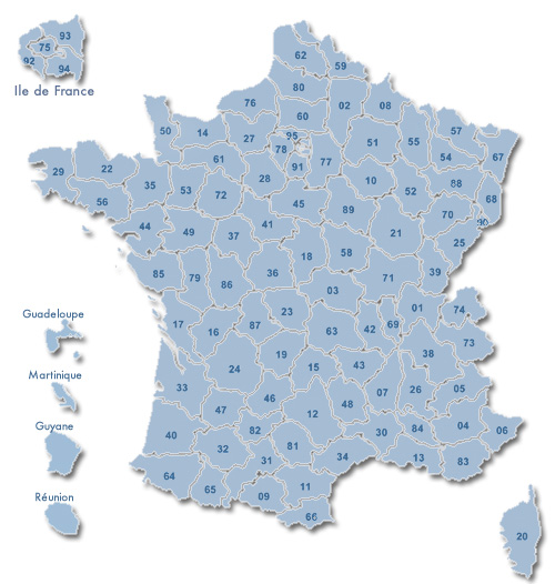 Carte des departements