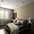 Chambre  coucher beige et marron